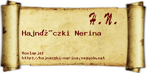 Hajnáczki Nerina névjegykártya